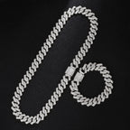Gold Color Cuban Chain Watch for Men,Hip Hop Miami Curb,Iced Out Paved Rhinestones,Bling Rapper Necklace