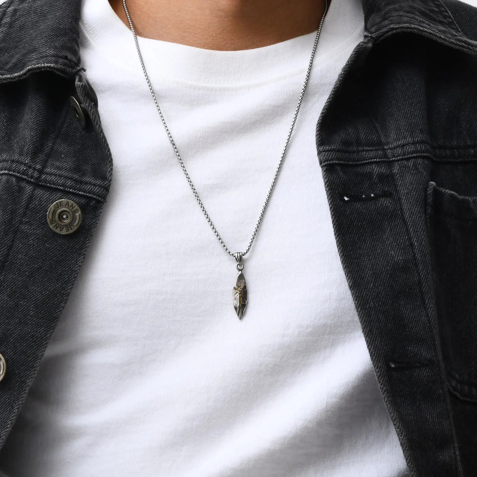 Lion Head Stone Pendant Necklace