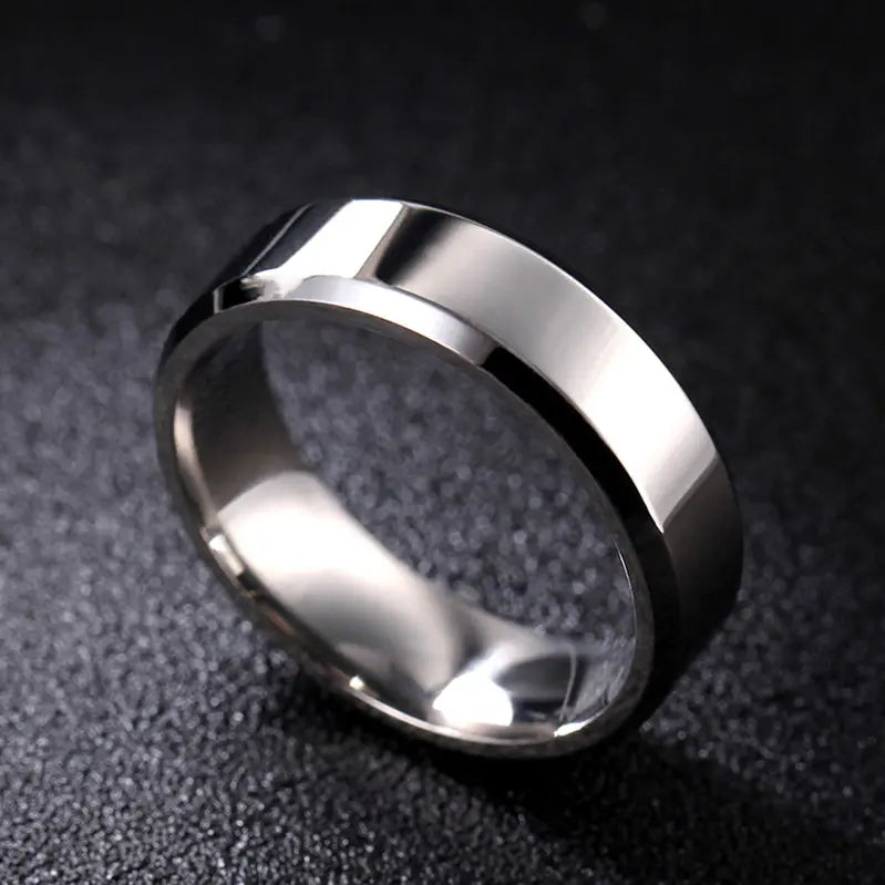 4mm Simple Smooth Women Rings Black Stainless Steel Men Rings Birthday Gifts Rings for men