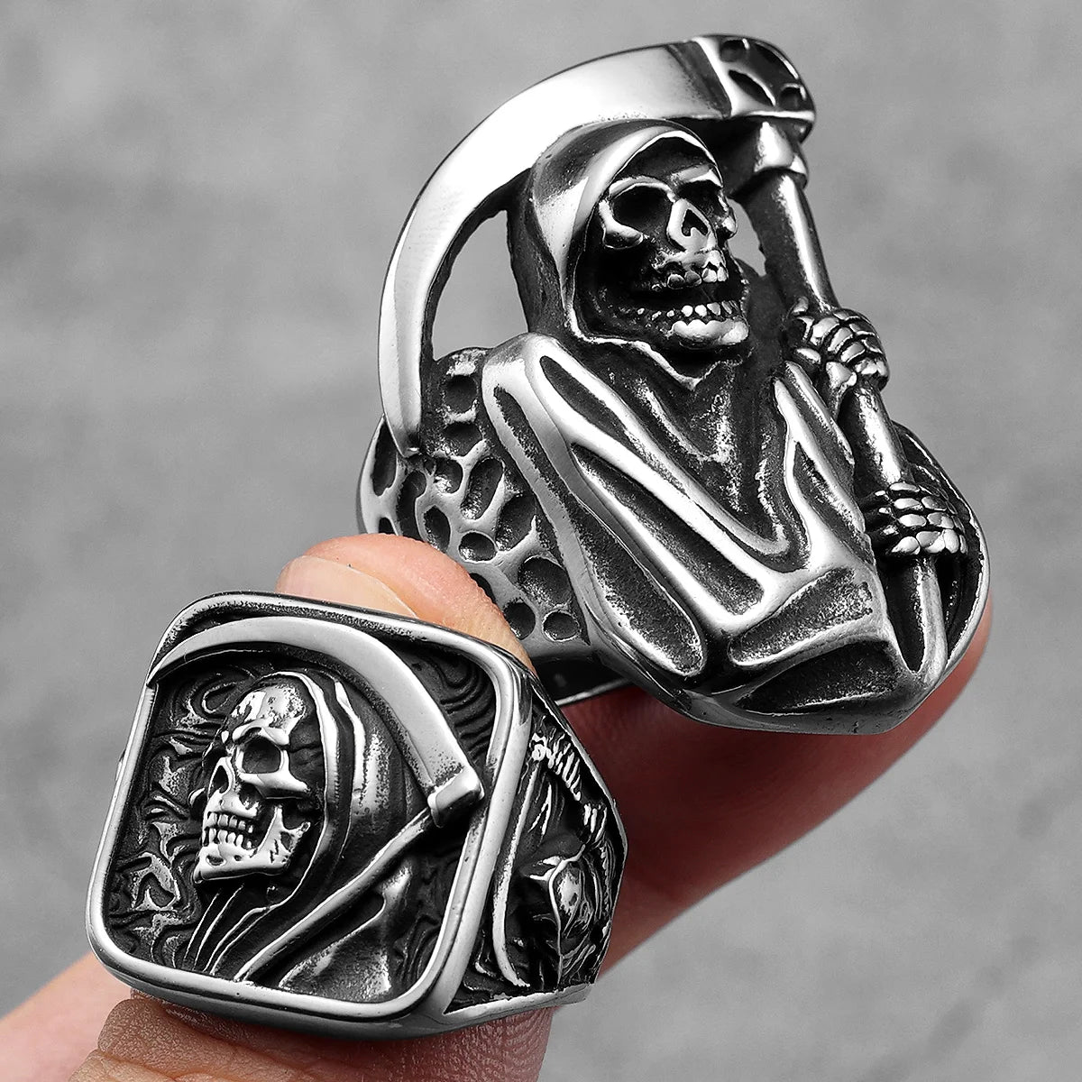 Skull Grim Reaper Ring Stainless Steel