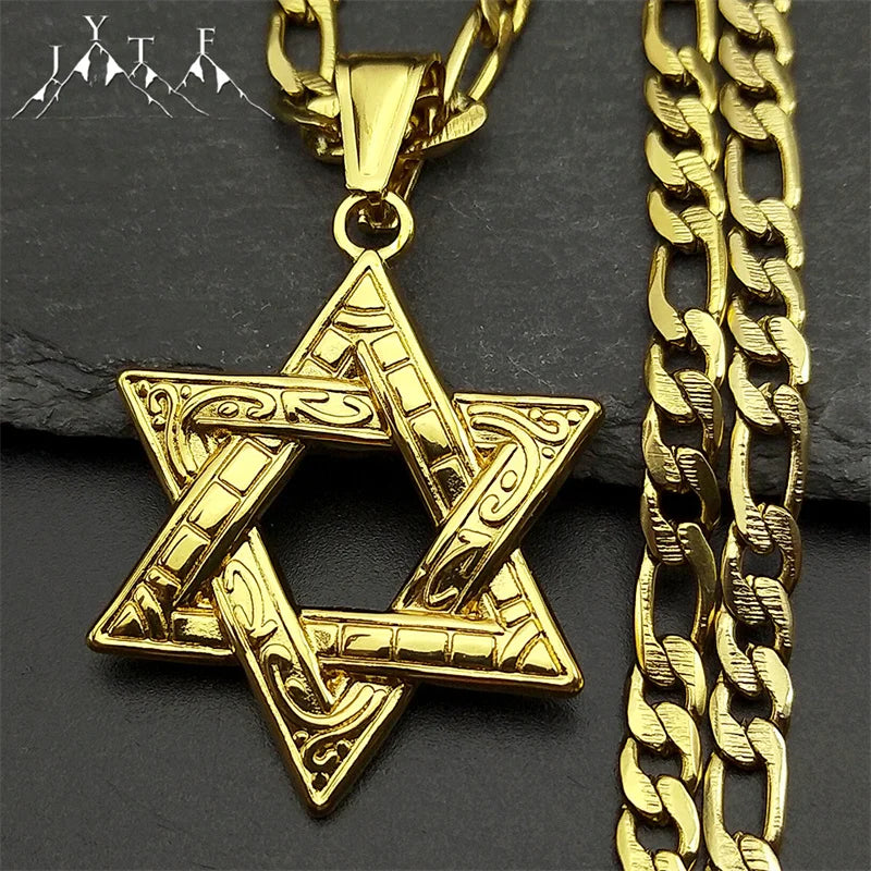 Star of David Pendant Necklace — Steel