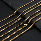 Gold Rope Chain Necklace — Stainless Steel 60cm