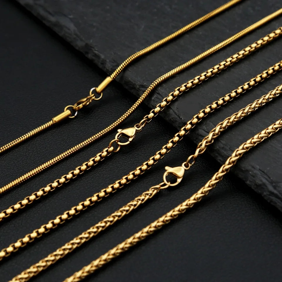 Gold Rope Chain Necklace — Stainless Steel 60cm