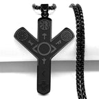 Norse Viking Compass Cross Pendant Necklace
