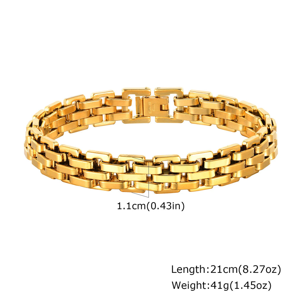 Gold Chunky Chain Bracelet — Stainless Steel
