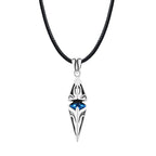 Vnox Stylish Blue Stone Necklaces for Men, Stainless Steel Cube Geometric Pendant Collar Jewelry, Birthday Party Gifts for Him