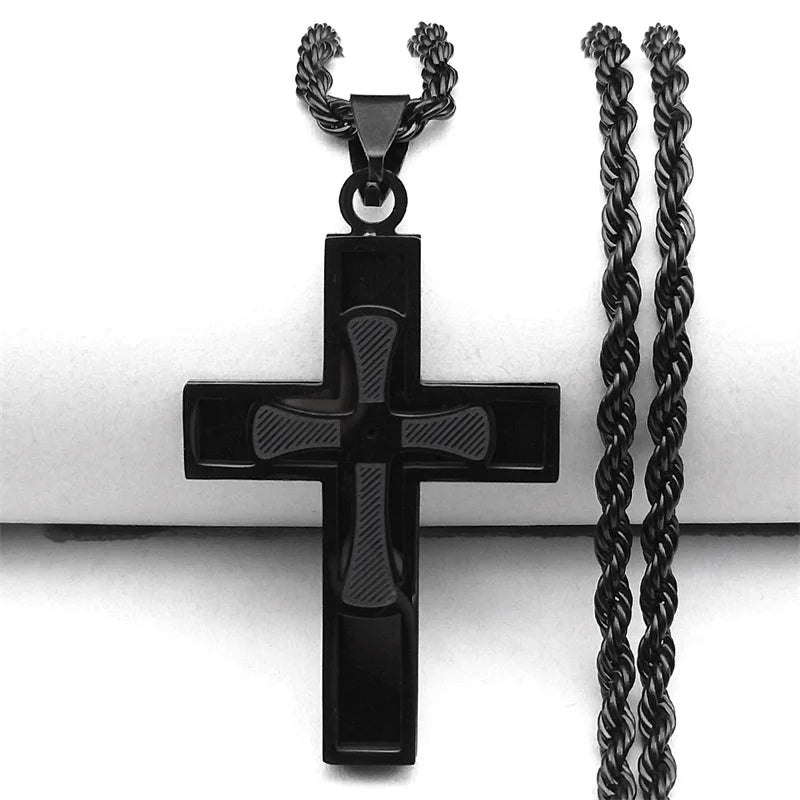 Big Cross Pendant Necklace — Gold