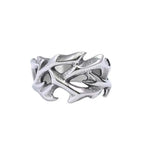 Simple Hollow Crown Of Thorns Stainless Steel Ring Gothic Punk Design Inspired Ring For Men Women Biker Fashion Jewelry