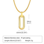 Hollow Geometric Square Pendant — Stainless