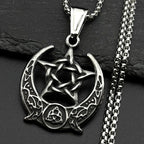 Star Celtic Steel Pendant Vinatge Wicca Triple