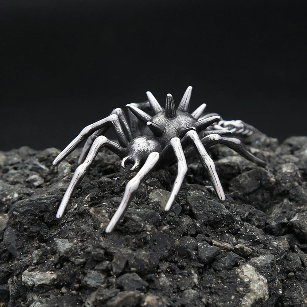 Gothic Spider Pendant Necklace — Stainless Steel