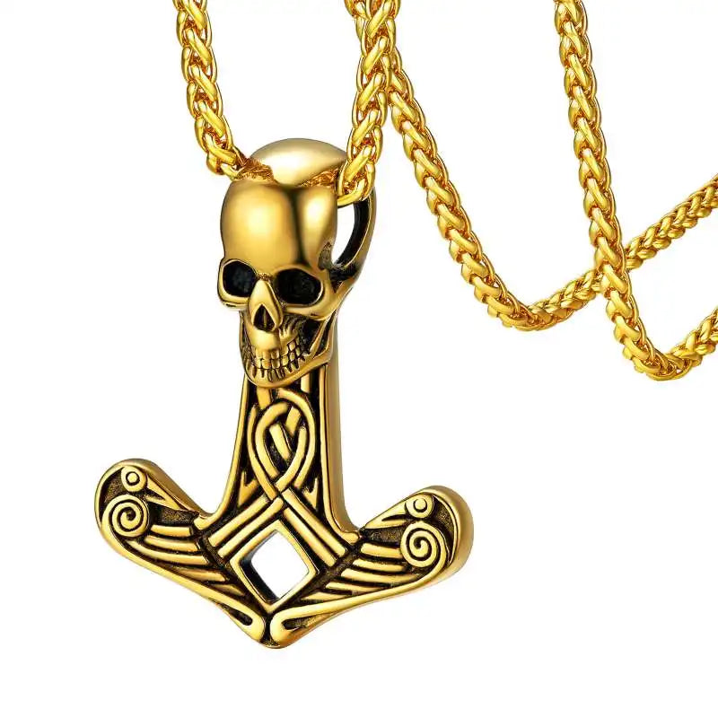 Skull Pendant Necklace — Stainless Steel Gothic