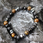 Stone Bead Strand Bracelet for Men — Blue, Black & Brown Options