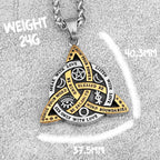 Viking Witch Celtic Knot Pendant Necklace Rune Stainless Steel Men Chain Odin Gothic Necklace Protection Amulet Jewelry
