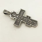 Vintage Stainless Steel Jesus Cross Pendant Necklace Men Biker Amulet Cross Orthodox Chain Necklace Jewelry Gift