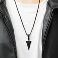 Cuban Chain Arrow Pendant Necklace for Men Stainless Steel Long Chains Hip Hop Punk Spearhead Charm Man's Neck Jewelry Accessory
