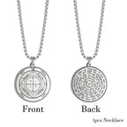 EUEAVAN Key of Solomon Necklace Double Side Third Pentacle of the Venus Protection Love Stainless Steel Necklaces Amulet Jewelry