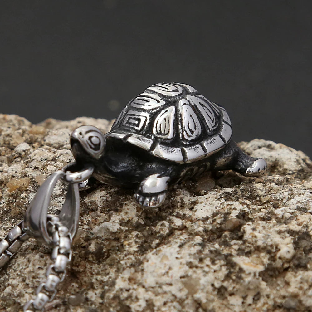 Turtle Pendant — Stainless Steel