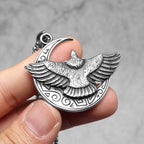 Eagle Moon Pendant Necklace — Stainless Steel
