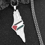 Israel-Palestine Map Pendant Necklace — Gold-Tone
