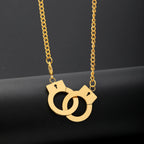 2026 Trend Handcuffs Design Necklaces Fanny Pendant Necklace Stainless Steel Simple Jewelry Accessories Gothic Punk