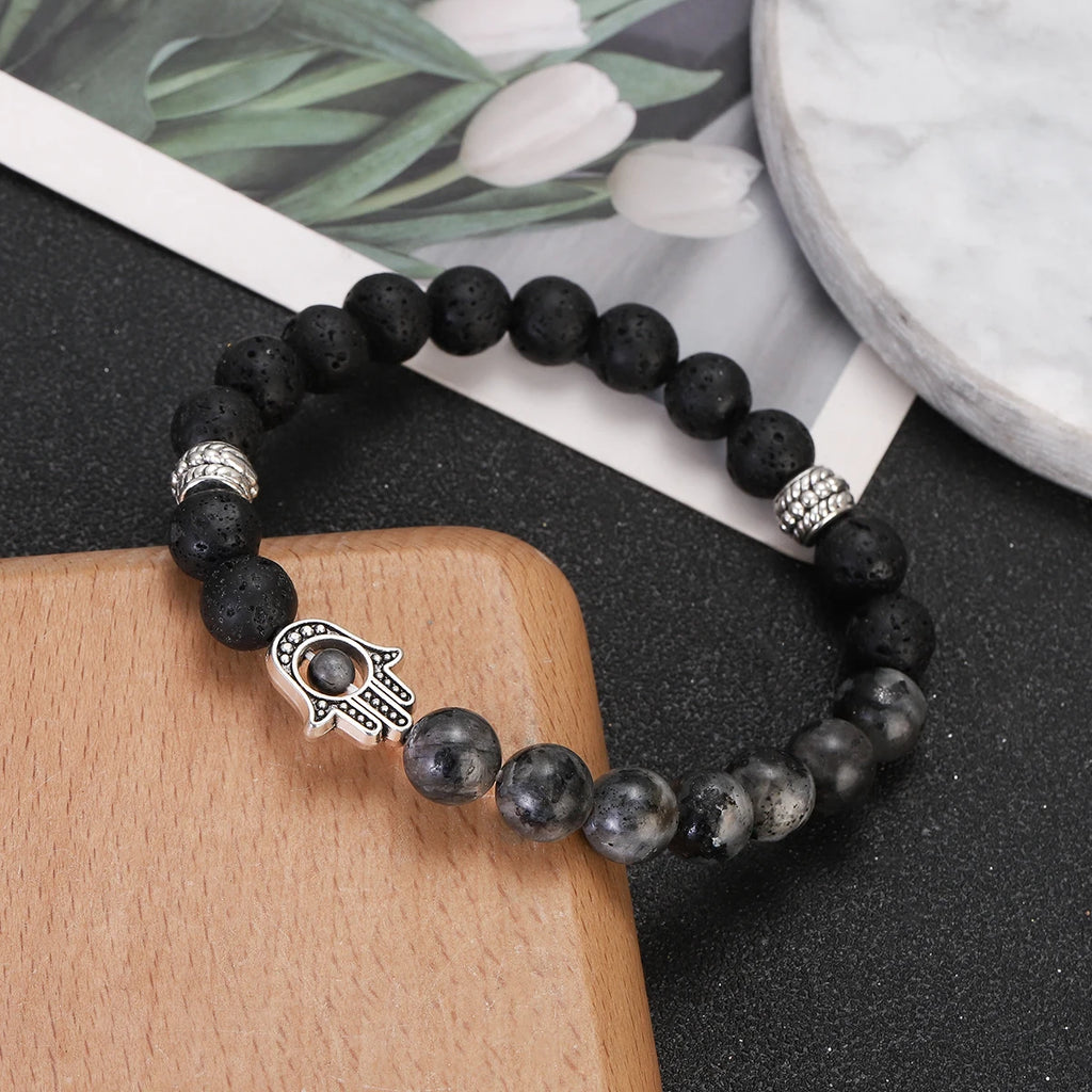 Tiger Eye Lava Bead Chakra Bracelet
