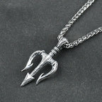 1pcs Men's Neptune Trident Pendant Necklaces Hip hop Boy Gifts Accessory with Stainless Steel Chain Men Statement