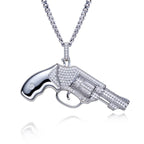 Iced Out Pistol Pendant — 925 Silver