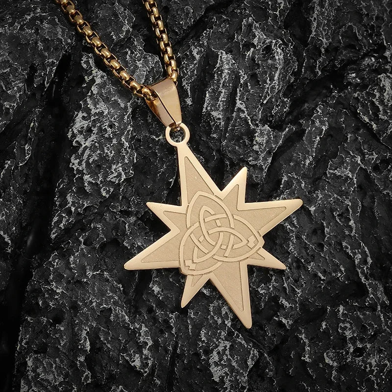 Stainless Steel Solomon Flower of Life Chakra Spirituality Necklace Archangel Sacred Geometry Metatron Pendant Jewelry Men Women