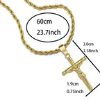 Luxury 24K 9999 Pure Gold real gold Cross Pendant Necklace Men's Necklace