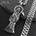 Santa Muerte Stainless Steel Pendant Necklace