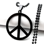 Peace Symbol Stainless Steel Chain Necklaces for Women Unisex Simple Silver Color Necklace Jewelry Women or Men Jewelry