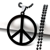 Peace Symbol Stainless Steel Chain Necklaces for Women Unisex Simple Silver Color Necklace Jewelry Women or Men Jewelry