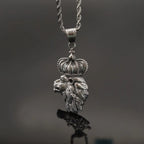 Crown Lion Steel Pendant European American Retro
