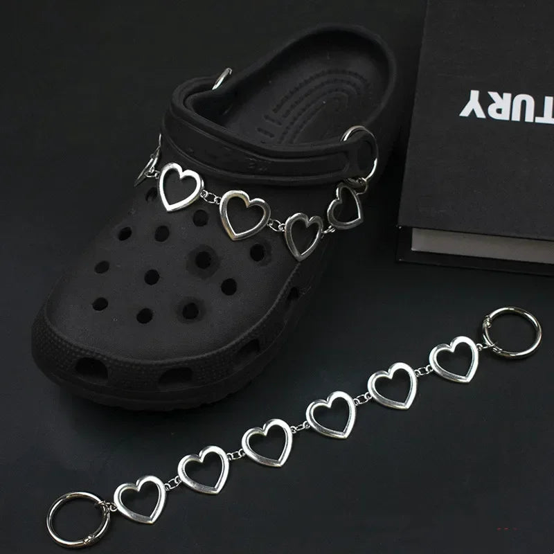 2026 Hot New Designer Shoe Charms Chain Fashion Gift Punk Pendant Metal Buckle Hip Hop Shoe Decoration Accessories For