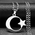 Star Moon Steel Pendant Turkish Necklace Men