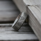 Viking Nordic Rune Band Ring for Men — Stainless Steel