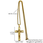 Stainless Steel Christian Jesus Crucifix Cross Pendants Necklaces for Men Women Gold Color Chain Amulet Jewelry