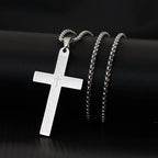 Classic Stainless Steel Cross Necklace For Men 24 Inches Long Pendant Collar Hiphop Rock Outdoor Cool Riding Neck Accessories