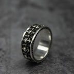 Punk Gothic Retro Engraved Horror Multiple Skulls Open Ring Men's Halloween Trend Cosplay Wearing Prop Motorcycle Ring Wholesale