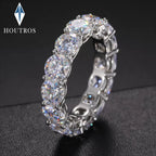 5mm D Color Moissanite Row Ring 925 Sterling Silver Diamond Wedding Band Rings For Women Certified Fine Jewelry Gift