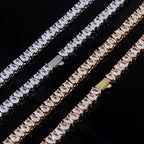 Tennis Chain Necklace Stainless Steel 6MM Water Drop