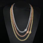 Rose Gold Cuban Chain Necklace Smooth 6/8MM