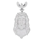 Iced Out Eagle Jesus Piece Pendant Necklace — Copper Alloy