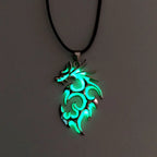 New Simple Retro Niche Punk Glow-in-the-dark Moonstone Dragon Pendant Necklace Charm for Men Boys Beach Party JewelryAccessories