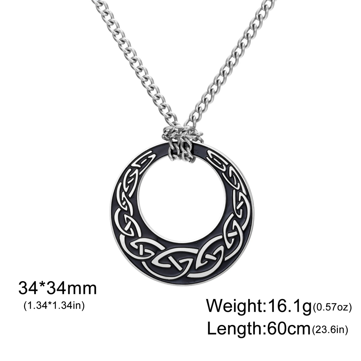 Viking Witch Knot Amulet Pendant Necklace — Rope Chain