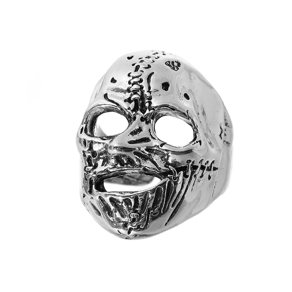 Robot Ghost Skull Open Ring — Stainless Steel