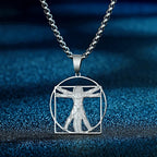 Vitruvian Man Art Pendant Necklace
