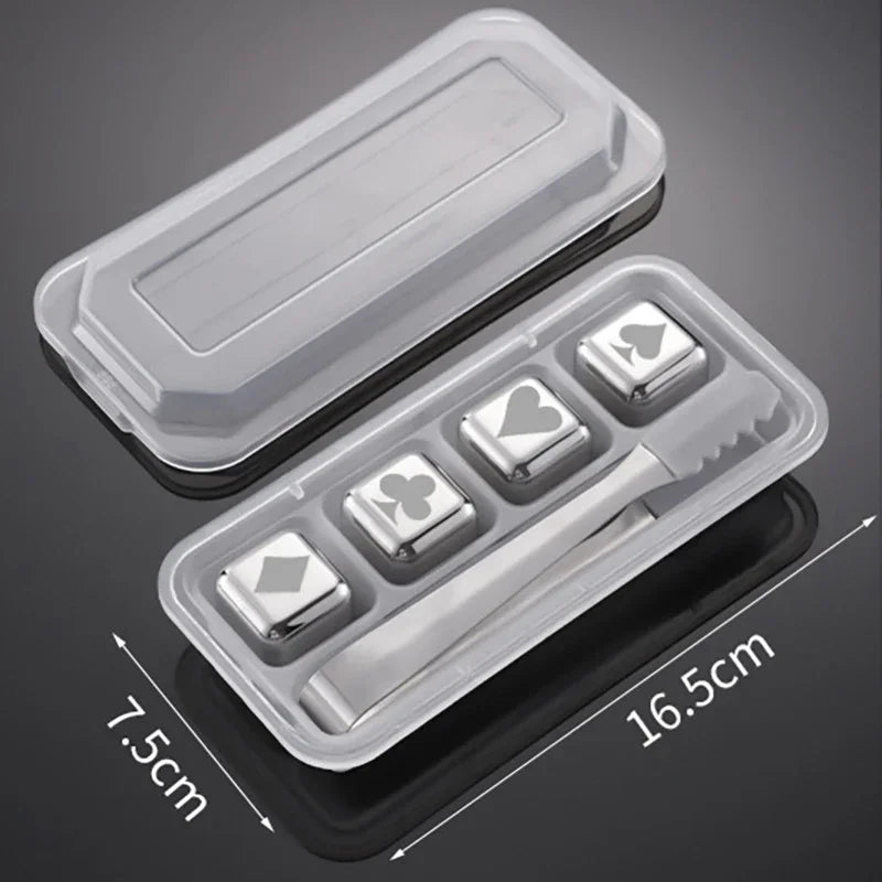 Reusable Whiskey Stones Stainless Steel Ice Cubes Quick-Freeze Wine Cooler Food Grade Metal Pellets Beer Cooler Bar