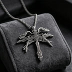 Jesus Wings Cross Pendant Necklace